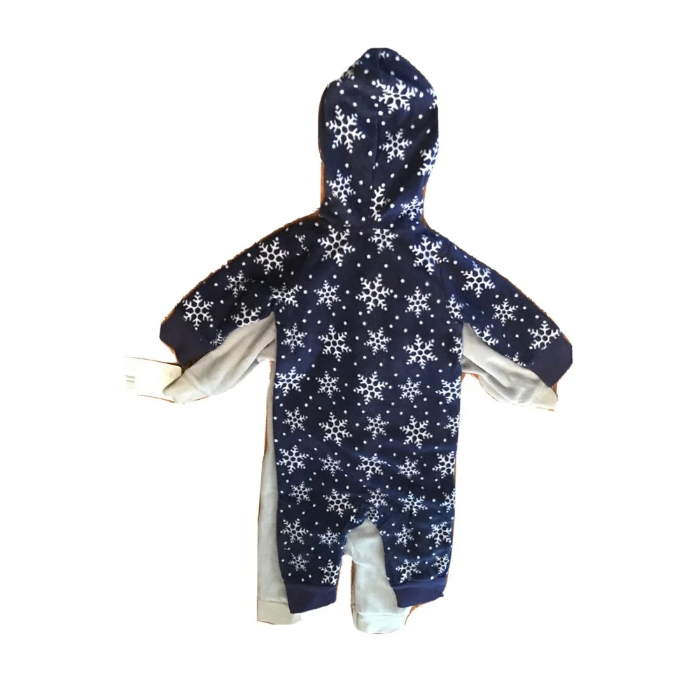 3-6 Months Hudson Baby 2 Hooded Fleece Jumpsuits New